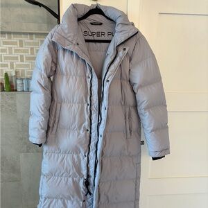 Aritzia SuperPuff Long Women's Gray Long Puffer Coat